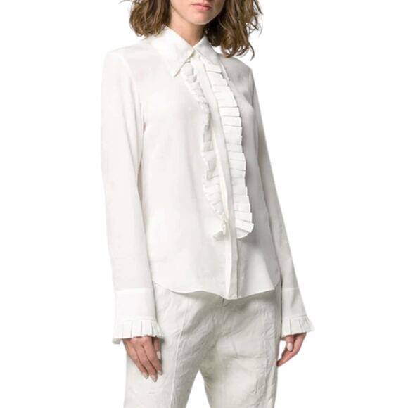 ZADIG & VOLTAIRE Tris Jac Leo Bisous Ruffle Front Blouse S - Picture 2 of 14